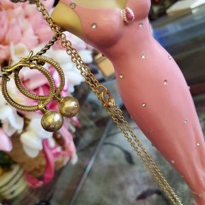 Gold hoop earrings with removable gold balls